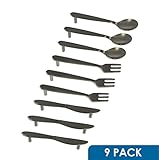 9 Pack Rok Hardware Utensil Series: Fork Knife Spoon Set 3-25/32" (96mm) Inch Center To Center Brush