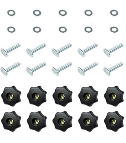POWERTEC 71484 T-Track Knob Kit W/ 7 Star Threaded 1/4-20 Knobs, Bolts And Washers For Woodworking Jigs And Fixtures – Set Of 4 - View #3