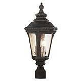 Transglobe Lighting 5047 BC Post Head with Seeded Glass Shades, Black Copper Finished [並行輸入品]