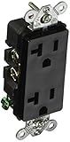 Hubbell HBL2162BK Decorator-Style Duplex Receptacle 20 amp 125V 5-20R Black [並行輸入品]