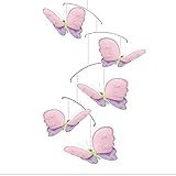 Butterfly Nursery Mobile Pink Purple Green Hailey Nylon Mesh Mobiles Decorations Decorate Baby Nurse