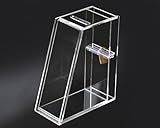 レジ横薄型募金箱/クリア/鍵付/幅7cm