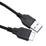 ViViSunUSB3.0マイクロケーブル(A-MicroB) 超高速アダプター ケーブル (black:0.1ｍ, Black)