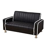 アビライト 大川家具 コンパクト 2人掛け ソファー ブラック SKT-0192