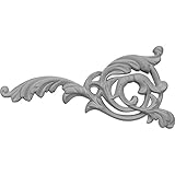 Ekena Millwork ONL04X07X01LF-L 7 3/4-Inch W x 4 1/8-Inch H x 3/4-Inch P Leaf Scroll Onlay, Left [並行輸