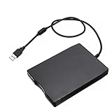 フロッピーディスクリーダードライブ USB外付け 3.5インチ1.44 MB外付けポータブルFDDディスケットドライブWindows XP/Vista/7/8/10/11のみサポート、PCコンピュータ/ラップトップ用 プラグアンドプレイ ドライバなし ブラック