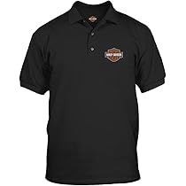 Harley-Davidson ボタン付きポロシャツ 黒 Men's Bar & Shield Long Sleeve Shirt | Harley-Davidson USA