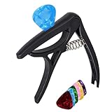 ピック付きギターカポ|多目的ナイロンアコースティックギターカポ、ピック付きギターカポセット、エレキギター用ユーザーフレンドリーなギターカポ