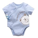 baby fruit 夏 ベビー服 半袖ロンパース 女の子 男の子 動物 プリント コットン 可愛い 三角 ボディースーツ 4色 BQ1508 ブルー 59cm