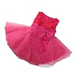 【ノーブランド 品】女の子　キッズドレス　蝶結び　ベルト付き　プリンセスドレス　ウエディングドレス　　ローズ　身長全6サイズ - 130cm