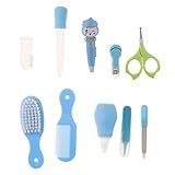 KOZEEY 10本　赤ちゃん　子供　爪　ヘア　ケア　グルーミング　ブラシ　キット　安全　便利　全2色 - 青