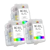 【TKYK】BC-311XL 3個(3色カラー) 詰め替え互換インクカートリッジ canon用 インク 取扱説明書付き 個包装 BC-346XL通用 311XL 詰め替えインク リサイクルインク 大容量 キヤノン用 PIXUS MP493 MX420 MP280 MX350 MP490 MP480 MP270 iP2700 インク, TKYK-INKBC310+311