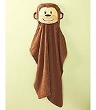 Embroidered Monkey Face Hooded Towel by GetSet2Save [並行輸入品]
