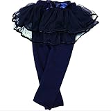 (ハニーブロッサム) HONEY BLOSSOM 暖か 可愛い ガールズ ボトムス 【 ふんわり 2段 チュール 裏起毛 スカッツ 】 上品 清楚 無地 ブラック ブラウン ネイビー 3 - 9 歳 