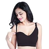 授乳用ブラジャー マタニティ オープンブラジャー 妊婦産後 矯正下着 スポーツブラジャーとしても使用可能 ノンワイヤー ブラジャー　授乳対応 ブラック