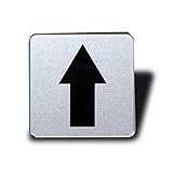 Seagron 矢印 ドアプレート 両面テープ付き PULL PUSH シルバー色 2㎜ アクリル製 おしゃれ (四角, 【矢印】)