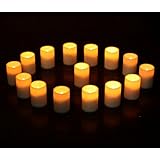 Home Impressions 3 x 4インチFlamelessプラスチックピラーLED Candle Light withタイマー、電池式、アイボリー、16パック