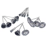 JINTONG　ワイヤーブラシ 鋼ブラシ ワイヤーホイールブラシ 研磨ブラシ 研削ブラシ 毛研磨ブラシ ボウルカップ形状 ドレメル 回転ツール アクセサリー　【2.35mm軸】 15個入り　