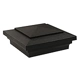 4 x 4インチブラックVinyl Craftsman Postキャップ2 - Pack、ブラック