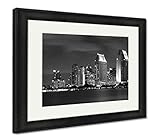 AshleyフレームプリントSan Diego都市景観夜に、壁アートホーム装飾、クラウドでag6521338 34" x 40", Black Frame 6521338-AFPL1-BB24