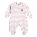 エルフ ベビー(Fairy Baby)コットンベビー肌着 パジャマ 長袖秋冬用 柔らか ストライプ 肩開き 12M