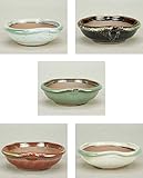 いよじ園 【盆栽鉢】 小石原焼/変り鉢（ミニ）5色セット 【高さ：3cm 径：9.8cm】【ミニ鉢～小鉢】