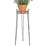 CobraCo Canterbury 30-Inch Black Scroll Top Plant Stand SCBPS1030-B [並行輸入品]