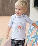 ラゲッドバッツ White w Gray Rash Guard ラッフルバッツ 男の子 こども ラッシュガードトップス 水着 スイミングプールおすすめ 紫外線防止 6-12M