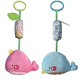 手作りのぬいぐるみの飾りのベビーカーのおもちゃ[ピンクとブルークジラ]、2PCS