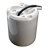 Leviton 8756-J Incandescent Lampholder, Mogul Base, with Leads, 1500 W, 600 V, Keyless, Porcelain Bo