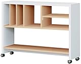 大洋　ムービングシェルフ　MVS　キャスター付きシェルフ　ペアナチュラル＆ホワイトウッド　MVS-8512RPNWW