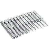 12pcs 1/4インチ50ミリメートルS2合金鋼磁気TorxスクリュードライバビットはT5 - T40を設定します。