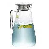 EVIICC ガラスポット 1.5リットル 耐熱 直火可 冷蔵庫 水出し 茶ポット ガラスピッ...