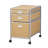 ナカバヤシ NEWキャパティFシリーズ デスクサイドキャビネット 3段 キャスター付 D600mmデスク用 ナチュラル FBW-201NA