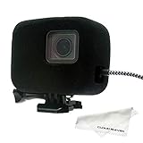 Cloud Eleven 給電穴付 ウィンドプロテクター［GoPro HERO5/6/7用］ ノイズ/風切音の低減に スポンジケース + レンズクロス セット