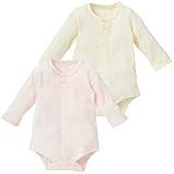 西松屋 EFD 2枚組長袖前開きロンパース肌着（ハートパターンメッシュ）【60cm・70cm・80cm】 新生児 60