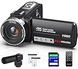 ビデオカメラ 4K録画 8000万画素 3.0"IPS HDスクリーン Vlogging カメラ IRナイトビジョン 18倍デジタルズーム 270度回転可能 画面 自撮り 32GBのSDカード MIC 外付けマイク 1500mAhリチウムイオンバッテリー リモコン 付き 6ヶ国語取扱説明書 YouTubeカメラ 旅行Vlog 軽量 携帯便利 卒業式 学生 初心者 セット