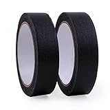 BRANSHERY マスキングテープ パーマセルテープ 2個セット 黒 ブラック 幅 25mm x 27.4m