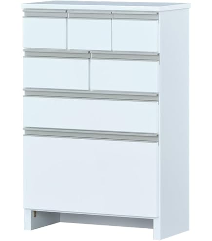 Amazon.co.jp: ISSEIKI チェスト 木製タンス 4段 ホワイト 幅75cm×奥行