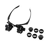 uxcell 時計修理拡大鏡　腕時計修理　ウォッチ修理拡大鏡　拡大鏡レンズ　LEDライト付き　10X-25Xメガネタイプ