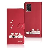 Qribo Libero 5G III ケース 手帳型 リベロ5g III ケース シンプルなのに可愛いデザイン エンボス加工猫柄 うれしい気持ち 6.67インチ対応 A202ZT ケース ZTE Libero 5G III カバー リベロ5g 3 ケース リベロ5g3 スマホケース 手帳型 薄型 防水 の耐久性 滑り防止 美しい 贈り物 友達 - 赤