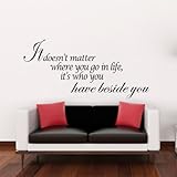 TGSIK壁デカールステッカーLove Quotes – では、どこへ行ってLife , It 's Who You Have Beside Youリムーバブル引用ホーム装飾アートインスピレーションレ
