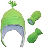 N 'iceキャップLittle Boys and Babyシェルパ裏地マイクロフリースパイロット帽子ミトンセット US サイズ: S カラー: グリーン