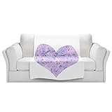 ブランケットウルトラソフトFuzzy 4サイズ！DIANOCHEのKUNZELMANハートLoveホワイトSerenityホームDecor Unique Designer芸術的スタイリッシュな寝室アイ
