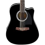 Ibanez アイバニーズ PF Series PF15ECE Dreadnought Cutaway Acoustic-Electric Cutaway Guitar Gloss Black アコースティックギター アコギ ギター (並行輸入)