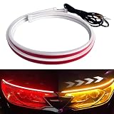 GZRUICA シーケンシャルウインカー 流れるウインカー 流れるLEDテープ 車用 防水 側面発光 デイライト テールランプ 高輝度 2835素子 DC12V 汎用 2本セット 45CM レッド/アンバー切り替え可能