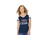 NHLコロンバスブルージャケットWomen 'sクルーネックT、ネイビー、XL