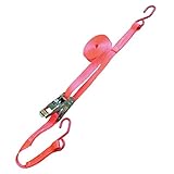 ベルト荷締機(ラチェット式) Bシリーズ B-55 ミニ(ピンク) 先端S金具(本体銀色) 調節側ベルト長さ 0.3 m ベルト強度 60 kg スリーエッチ HHH
