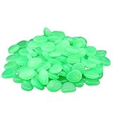 Zafina 飾り石 水槽飾り 石光る石 蓄光砕石 夜光石 蓄光石 1袋約100個入り (エメラルドグリーン)