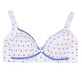 LUERME 授乳ブラジャー 妊婦ブラ 下着 前開き　ボタン付き ノンワイヤ 授乳便利　産前産後 綿 (40, ブルーサイド)